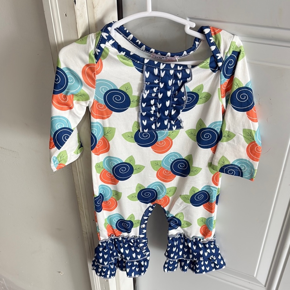 Colorful Baby Romper with Ruffle Details